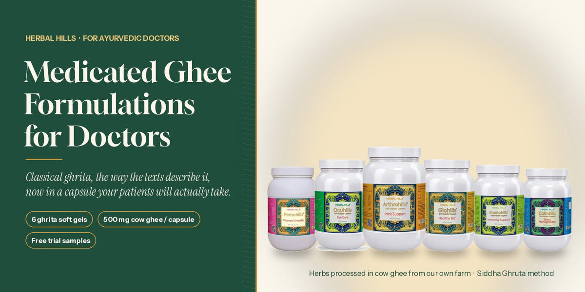 Herbal Hills medicated ghee formulations for doctors – 6 ghrita soft gel capsules