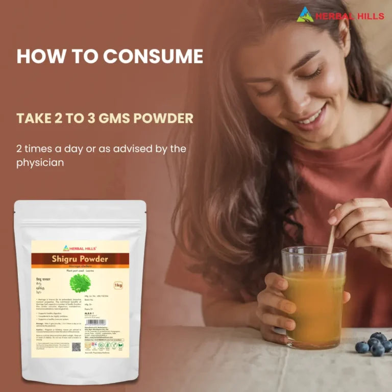 Moringa (Shigru) Powder – 1kg | Standardized Ayurvedic Quality | Herbal Hills