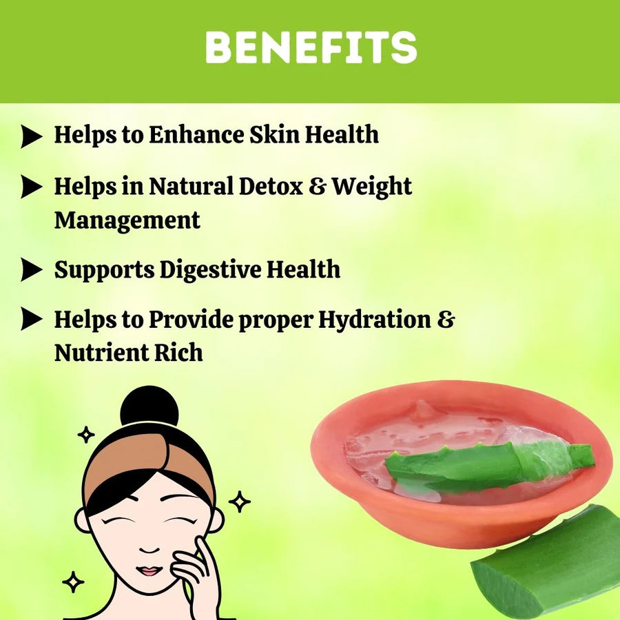 Aloevera Swaras Juice for Skin Health & Hair Growth Enhances Skin Improves Hair Growth & Glowing Skin 500 ML (pack of 2)