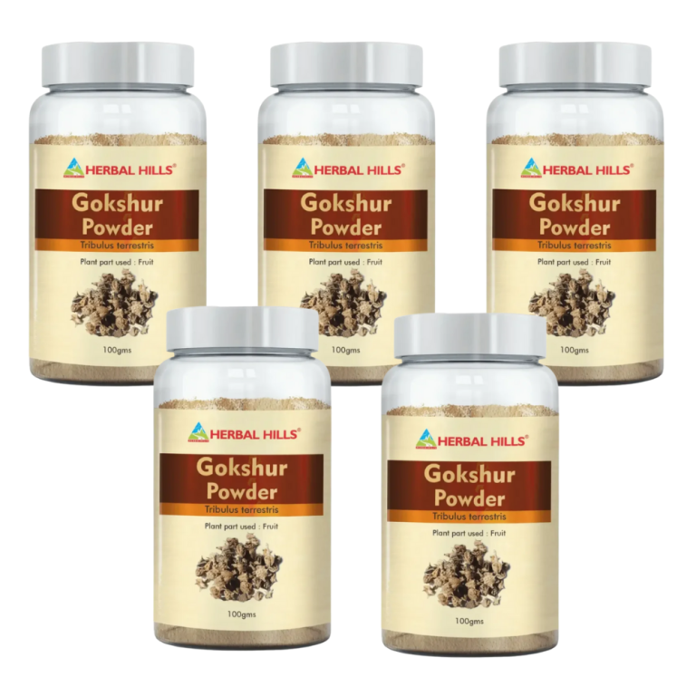 Gokshur Powder – 100g (Pack of 5) | Standardized Ayurvedic Quality | Herbal Hills