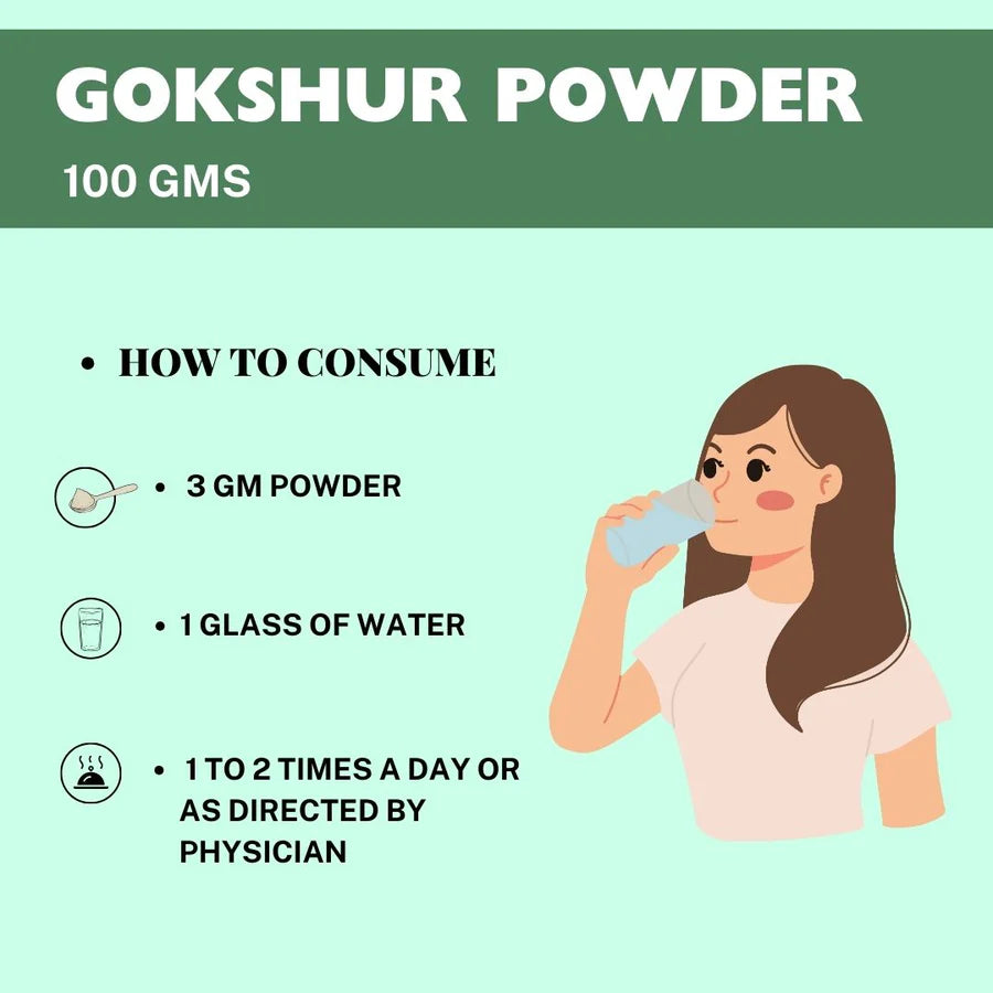 Gokshur Powder – 100g (Pack of 5) | Standardized Ayurvedic Quality | Herbal Hills