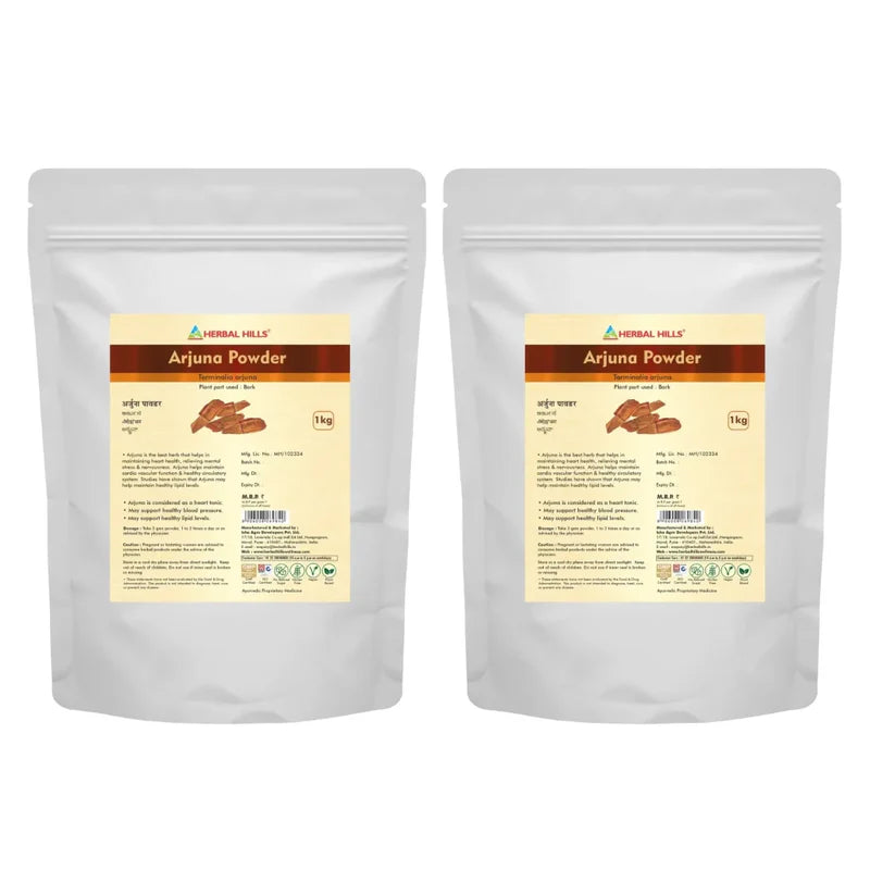 Arjuna Powder – 1kg (Pack of 2) | Standardized Ayurvedic Quality | Herbal Hills
