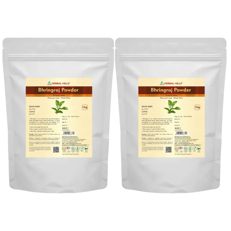 Bhringraj Powder – 1kg (Pack of 2) | Standardized Ayurvedic Quality | Herbal Hills