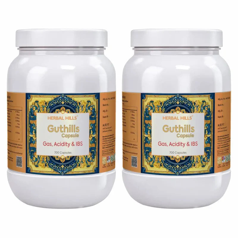 Guthills Ayurvedic Gut Comfort Support Capsules – 700 Capsules Pack of 2 by Herbal Hills