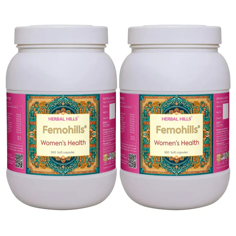 Femohills Women’s Wellness Support Capsules – 900 Capsules Pack of 2 by Herbal Hills