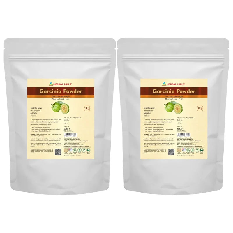 Garcinia Rind Powder – 1kg (Pack of 2) | Standardized Ayurvedic Quality | Herbal Hills