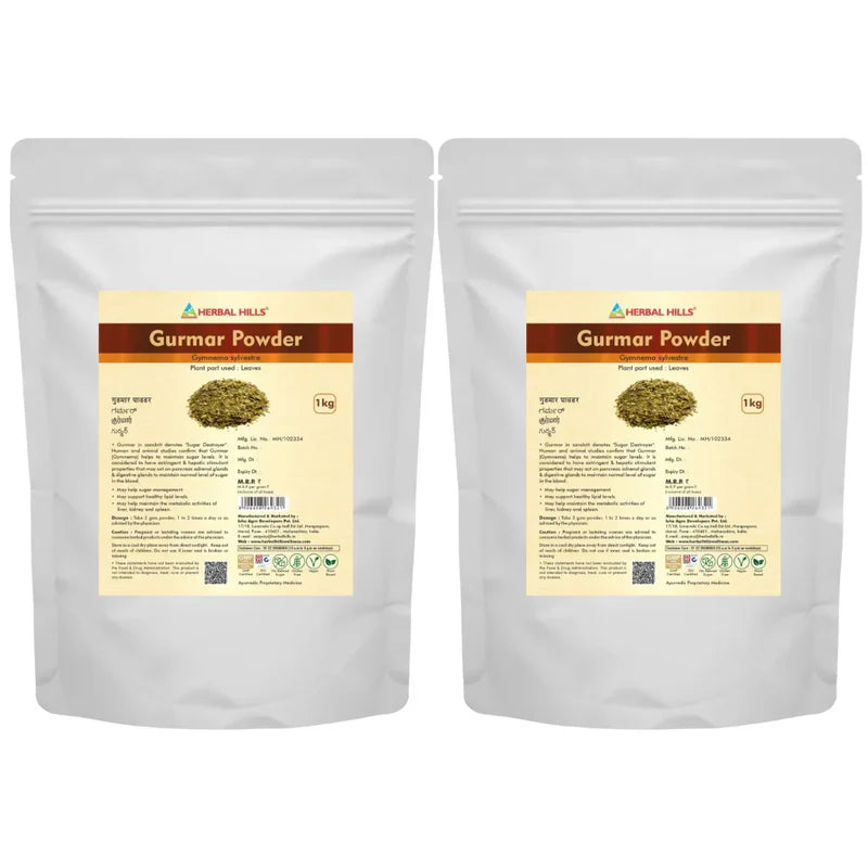 Gurmar Powder – 1kg (Pack of 2) | Standardized Ayurvedic Quality | Herbal Hills