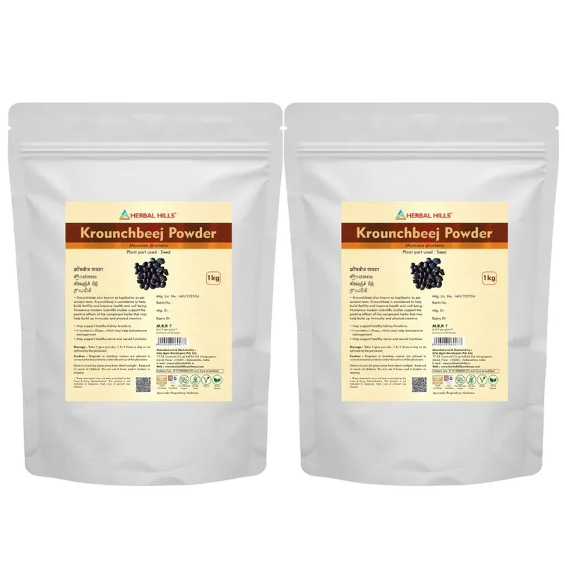 Krounchbeej Powder – 1kg (Pack of 2) | Standardized Ayurvedic Quality | Herbal Hills