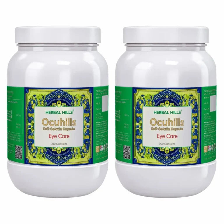 Ocuhills Ayurvedic Eye Care Support Softgel Capsules – 900 Softgels Pack of 2 by Herbal Hills