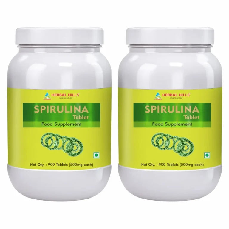 Spirulina Tablets – 900 Tablets Value Pack (Pack of 2) | Chlorophyll Rich Food | Herbal Hills