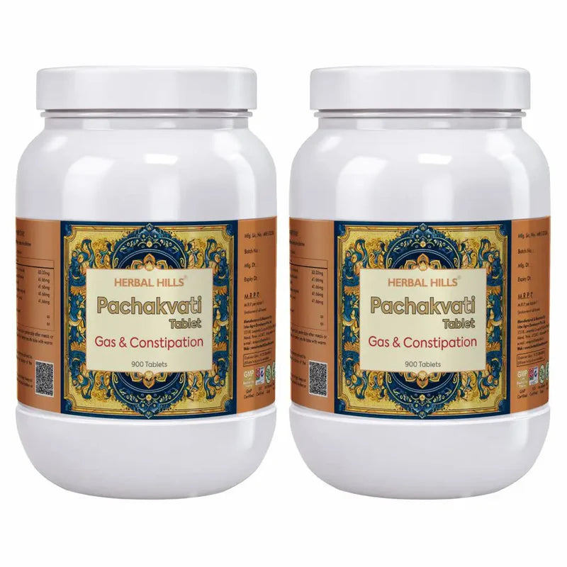 Pachakvatihills Ayurvedic Digestive Comfort Support – 900 Tablets Pack of 2 by Herbal Hills