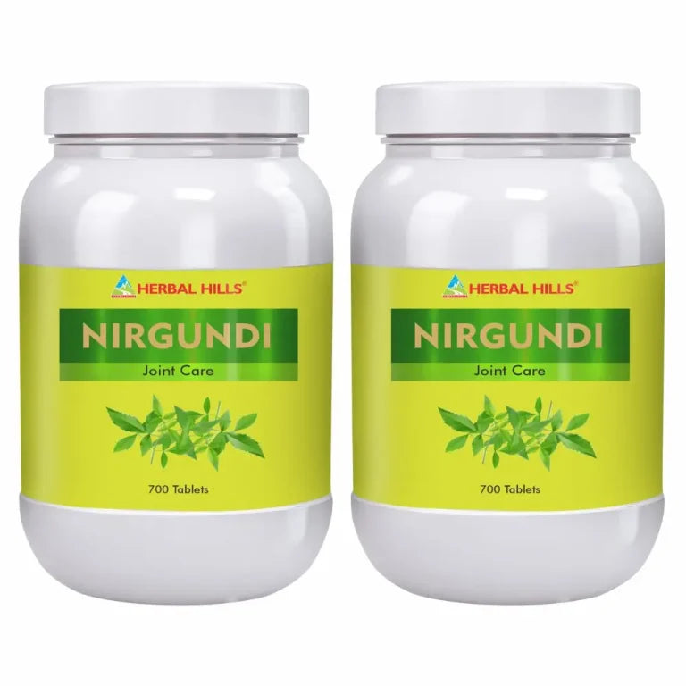 Nirgundi Tablets – 700 Tablets (Pack of 2) | Standardized Ayurvedic Quality | Herbal Hills