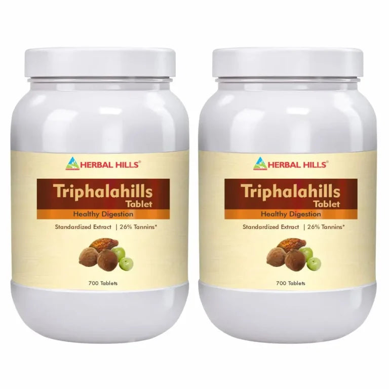 Triphala Tablets – 700 Tablets (Pack of 2) | Standardized Ayurvedic Quality | Herbal Hills