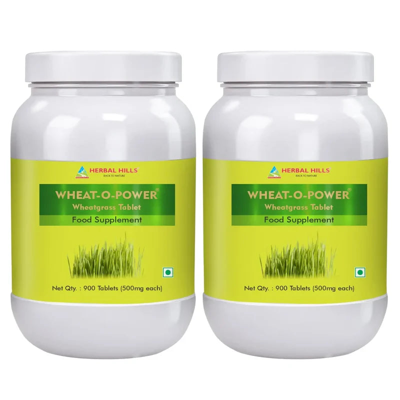 Organic Wheatgrass Tablets - 900 Count (Pack of 2)  | Standardized Ayurvedic Quality | Herbal Hills