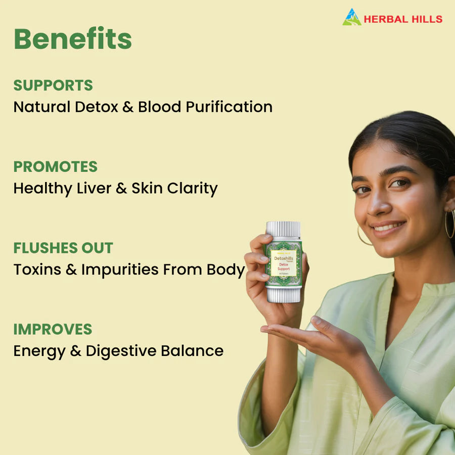 Ayurvedic Detox Tablets – Detoxification Formula – Detoxhills 60 Tablets ( pack of 5)