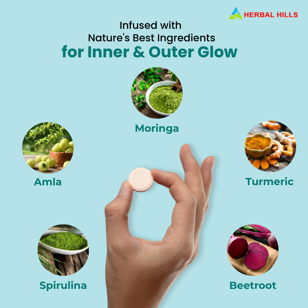 Collagen Green Plus Effervescent Tablets –With Amla, Vitamin C & Supergreens – Boost Skin Glow, Hair Growth, Nail Strength & Detox – Guava Flavor – 15 Tablets