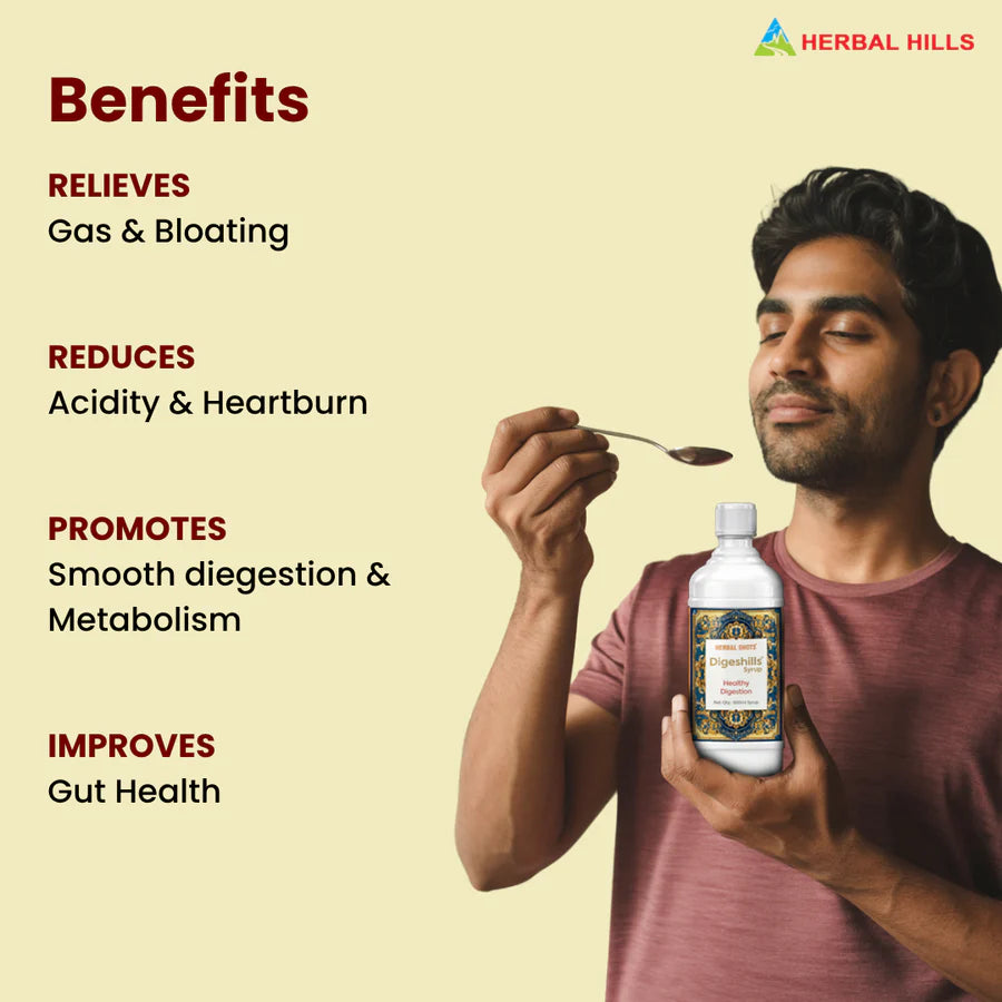 Digeshills Ayurvedic Digestive Support Syrup – 500 ml Pack of 5 by Herbal Hills
