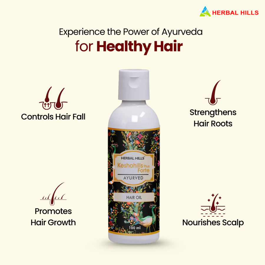 Kesho Forte Ayurvedic Hair Care Oil – 100 ml Pack of 5 by Herbal Hills