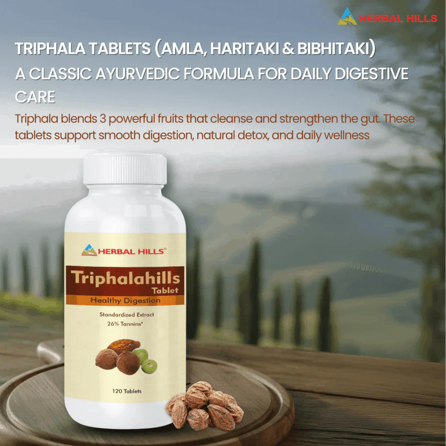 Triphala Tablets – 700 Tablets | Standardized Ayurvedic Quality | Herbal Hills