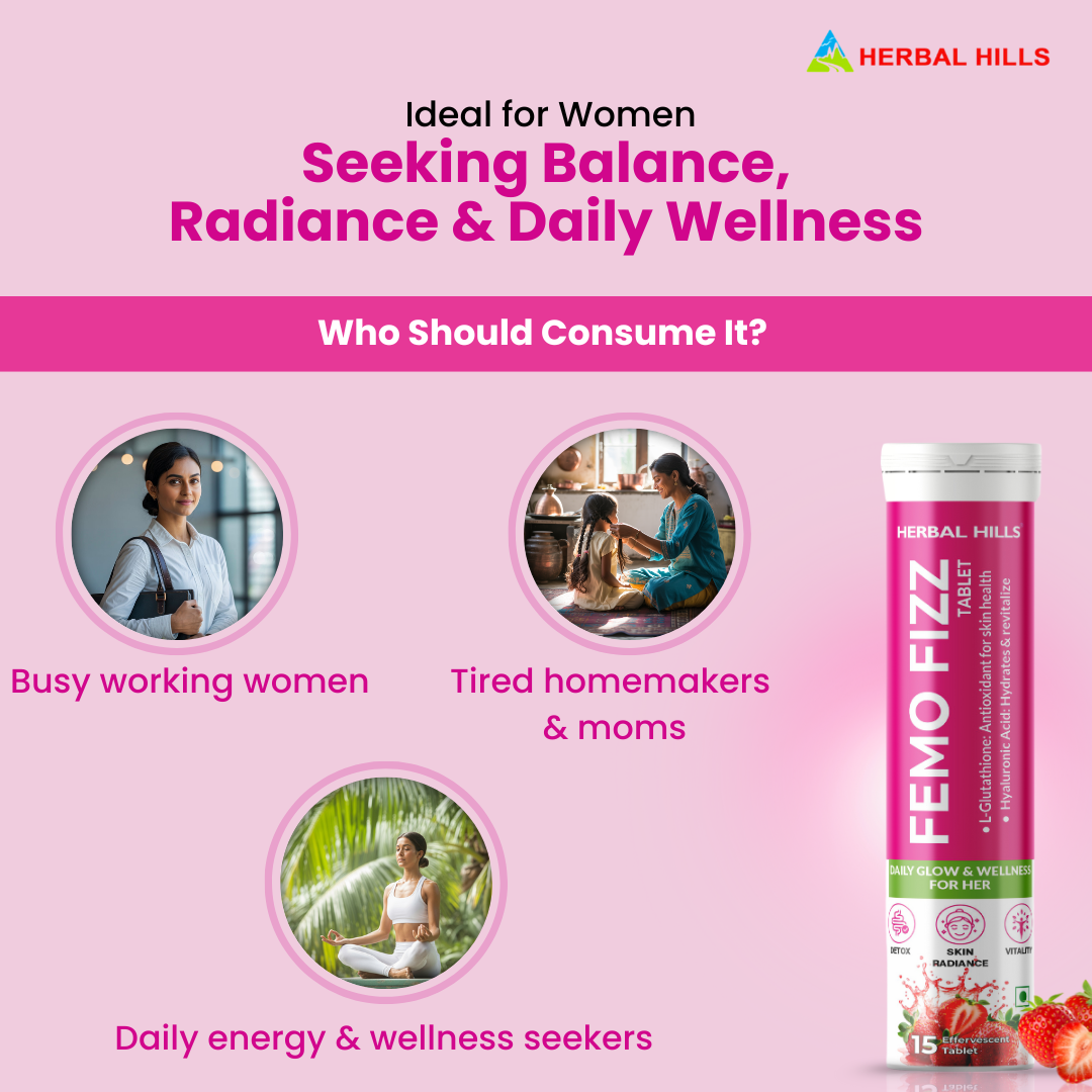 Femo Fizz Women’s Wellness Effervescent Tablets – Strawberry Flavor – 15 Tablets (Pack of 5) by Herbal Hills