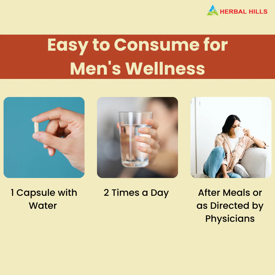 Shilajit Forte Men’s Wellness Support Capsules – 20 Capsules Pack of 5 by Herbal Hills