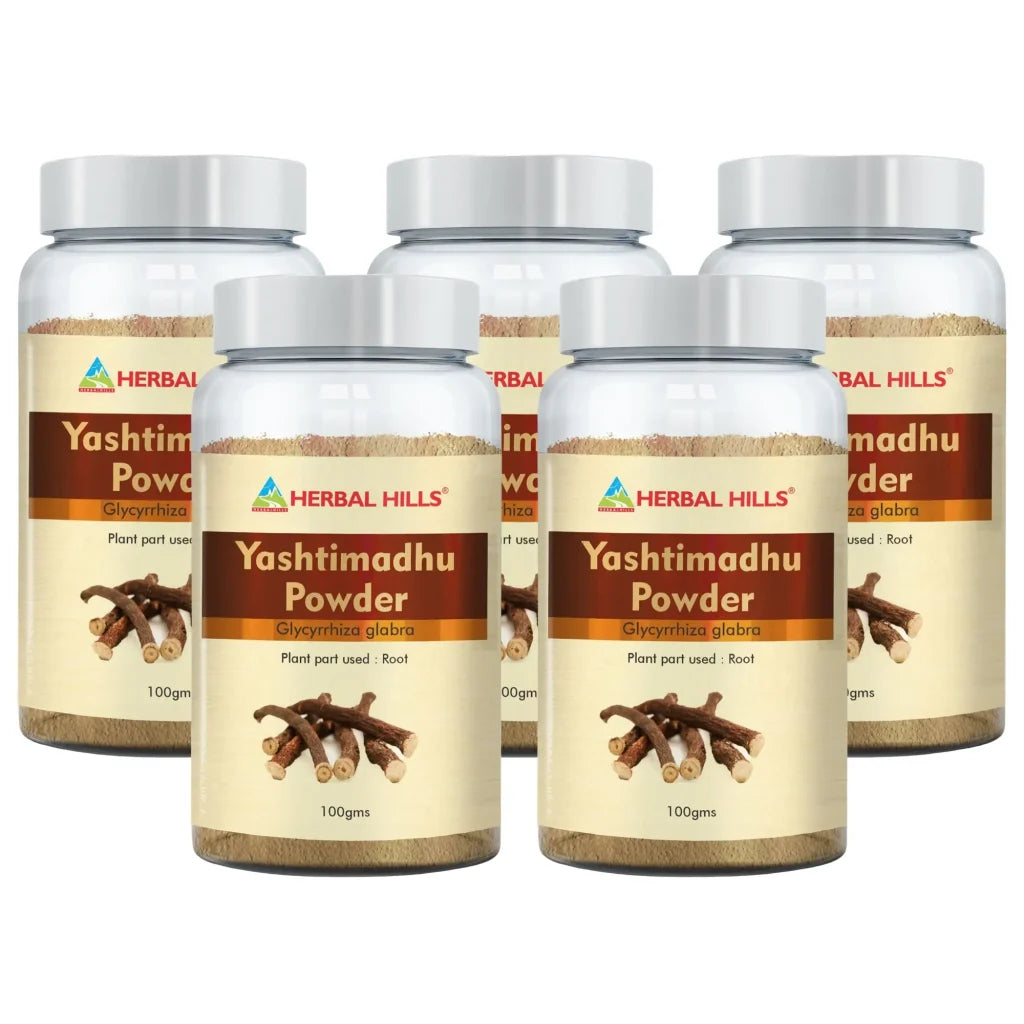 Yashtimadhu Powder – 100g (Pack of 5) | Standardized Ayurvedic Quality | Herbal Hills