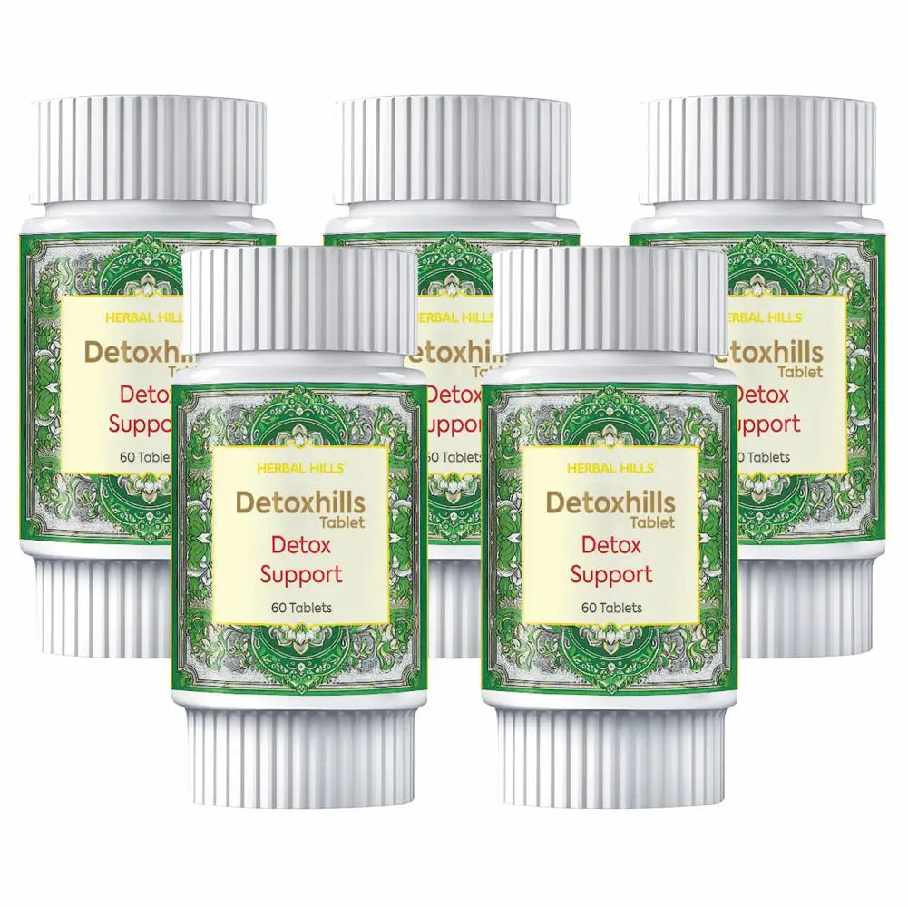 Ayurvedic Detox Tablets – Detoxification Formula – Detoxhills 60 Tablets ( pack of 5)