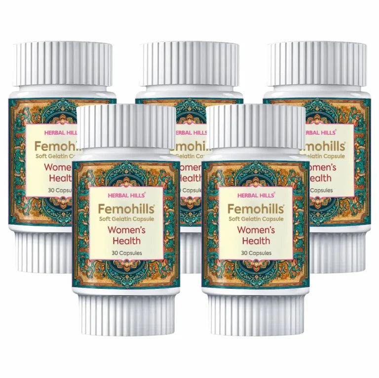 Femohills Women’s Wellness Support Capsules – 30 Capsules Pack of 5 by Herbal Hills