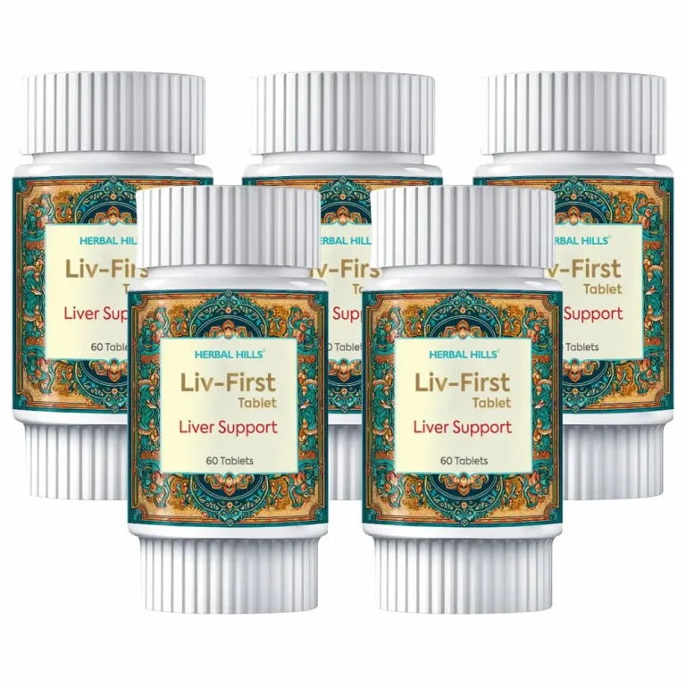 Ayurvedic Liver Tablets – Liver Support formula – Liv First 60 Tablet (Pack of 5)