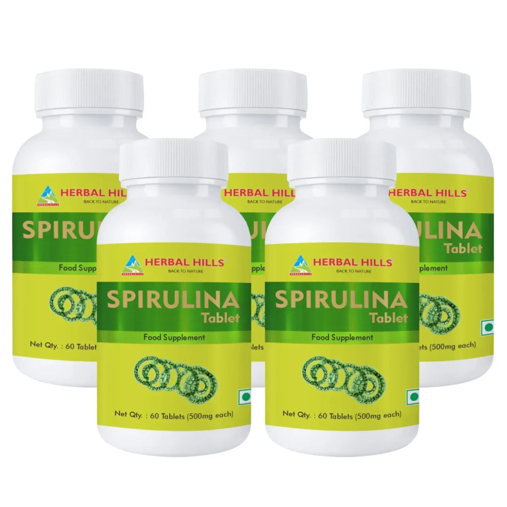 Spirulina 60 Tablets – Chlorophyll Rich Food (pack of 5)