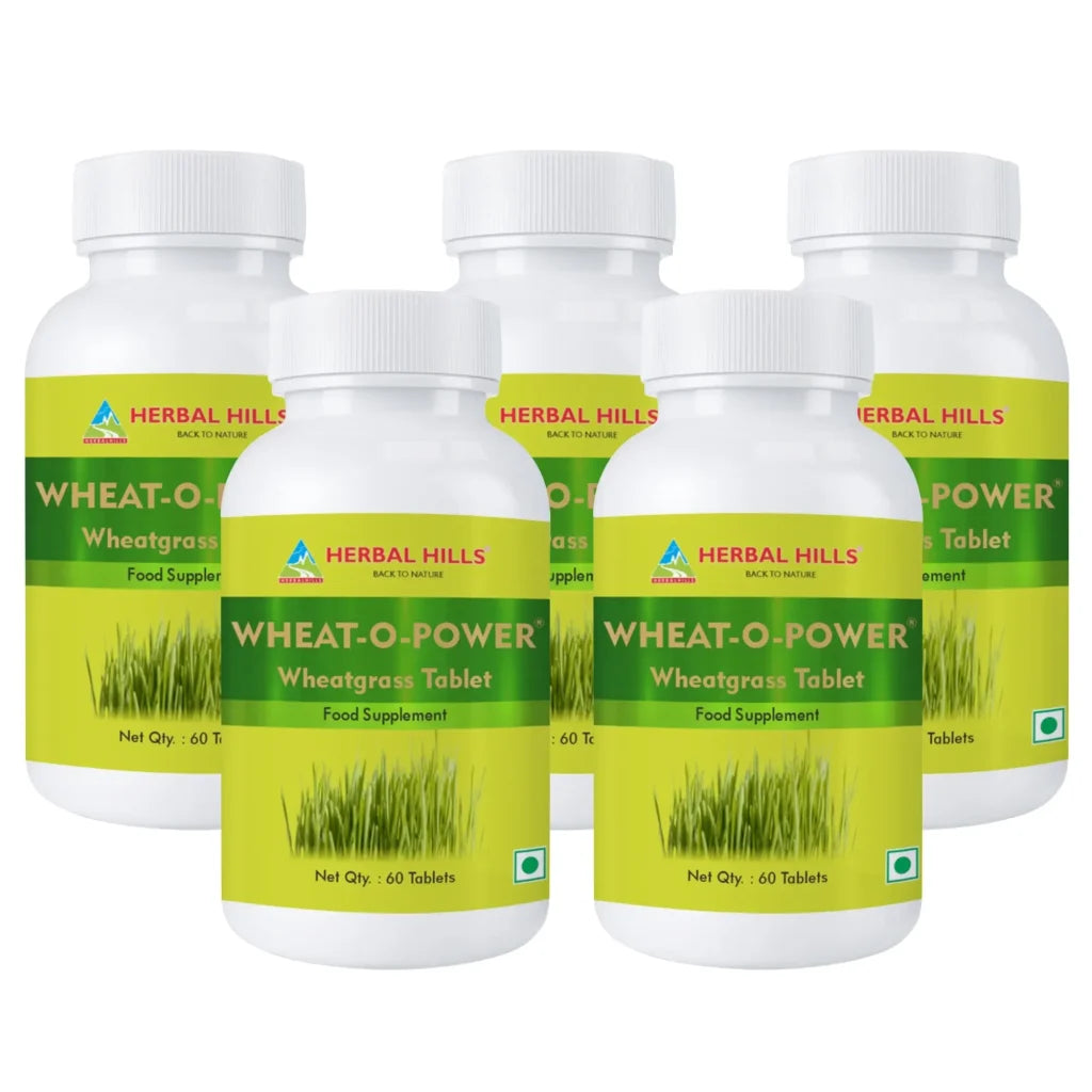 Wheatgrass (Wheat-O-Power) 60 Tablets – Green Food Supplement (pack of 5)