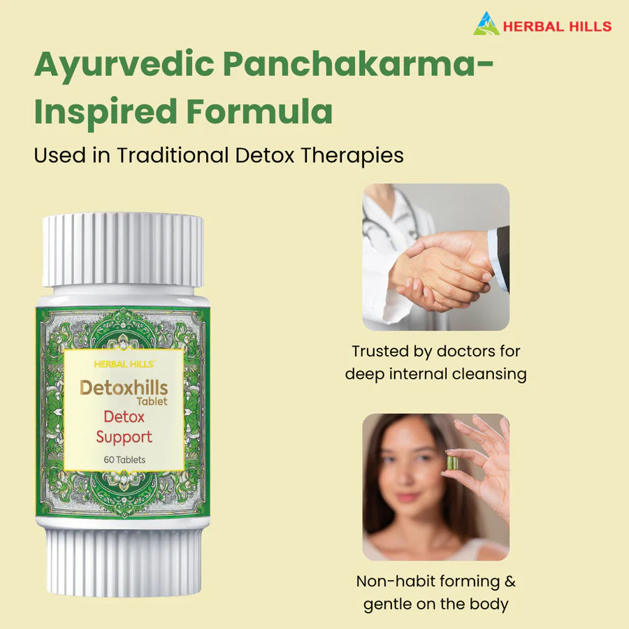 Ayurvedic Detox Tablets – Detoxification Formula – Detoxhills 60 Tablets