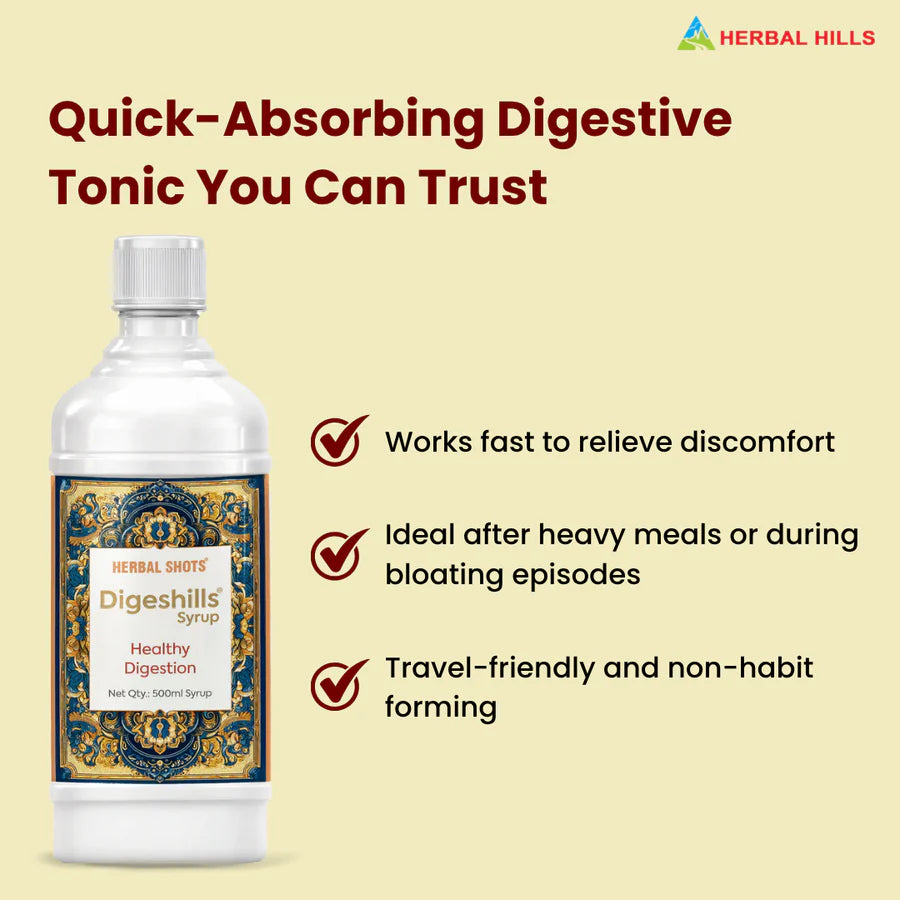 Digeshills Ayurvedic Digestive Support Syrup – 500 ml Pack of 5 by Herbal Hills