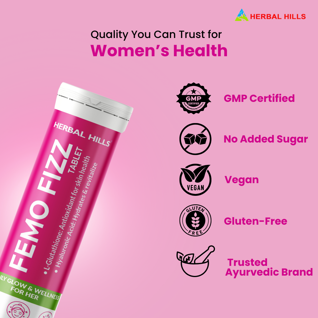 Femo Fizz Women’s Wellness Effervescent Tablets – Strawberry Flavor – 15 Tablets (Pack of 5) by Herbal Hills