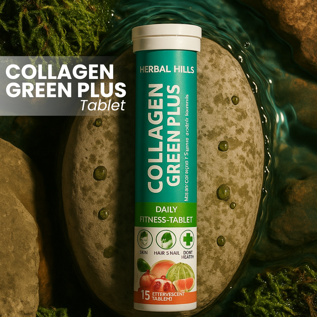 Collagen Green Plus Effervescent Tablets – Guava Flavor – 15 Tablets (Pack of 5) | Herbal Hills