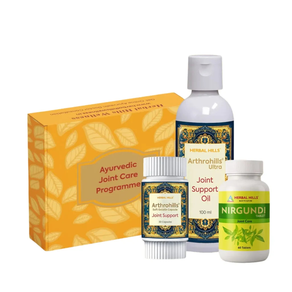 Arthro Ayurvedic Joint Wellness Program | Herbal Kit with Capsules & Massage Oil – 3 in 1 Pack