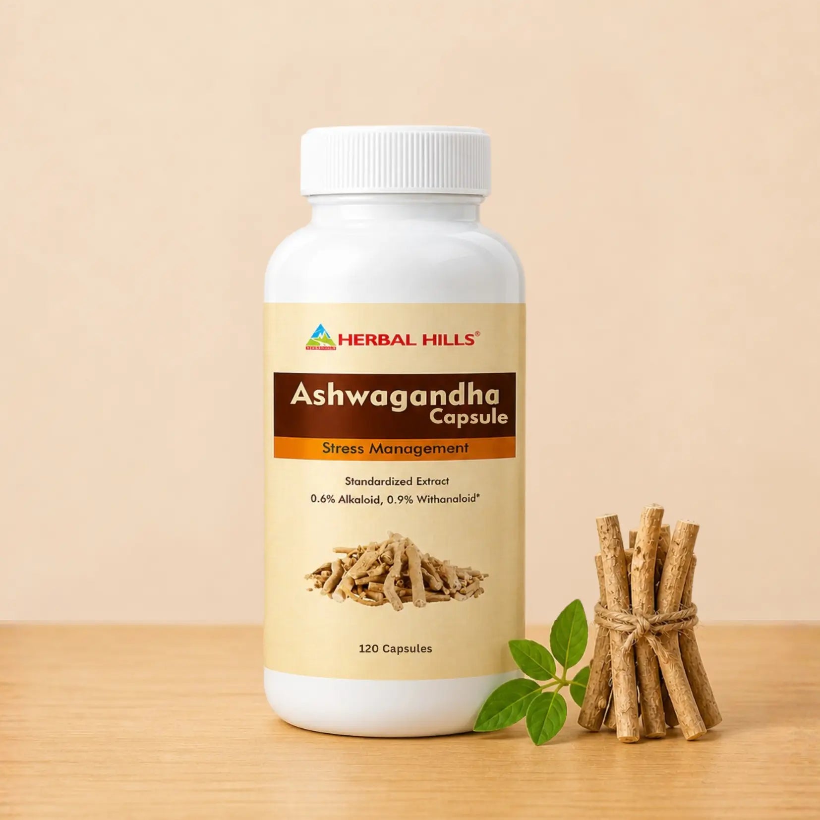 Ashwagandha Capsules – 120 Capsules | Standardized Ayurvedic Quality | Herbal Hills
