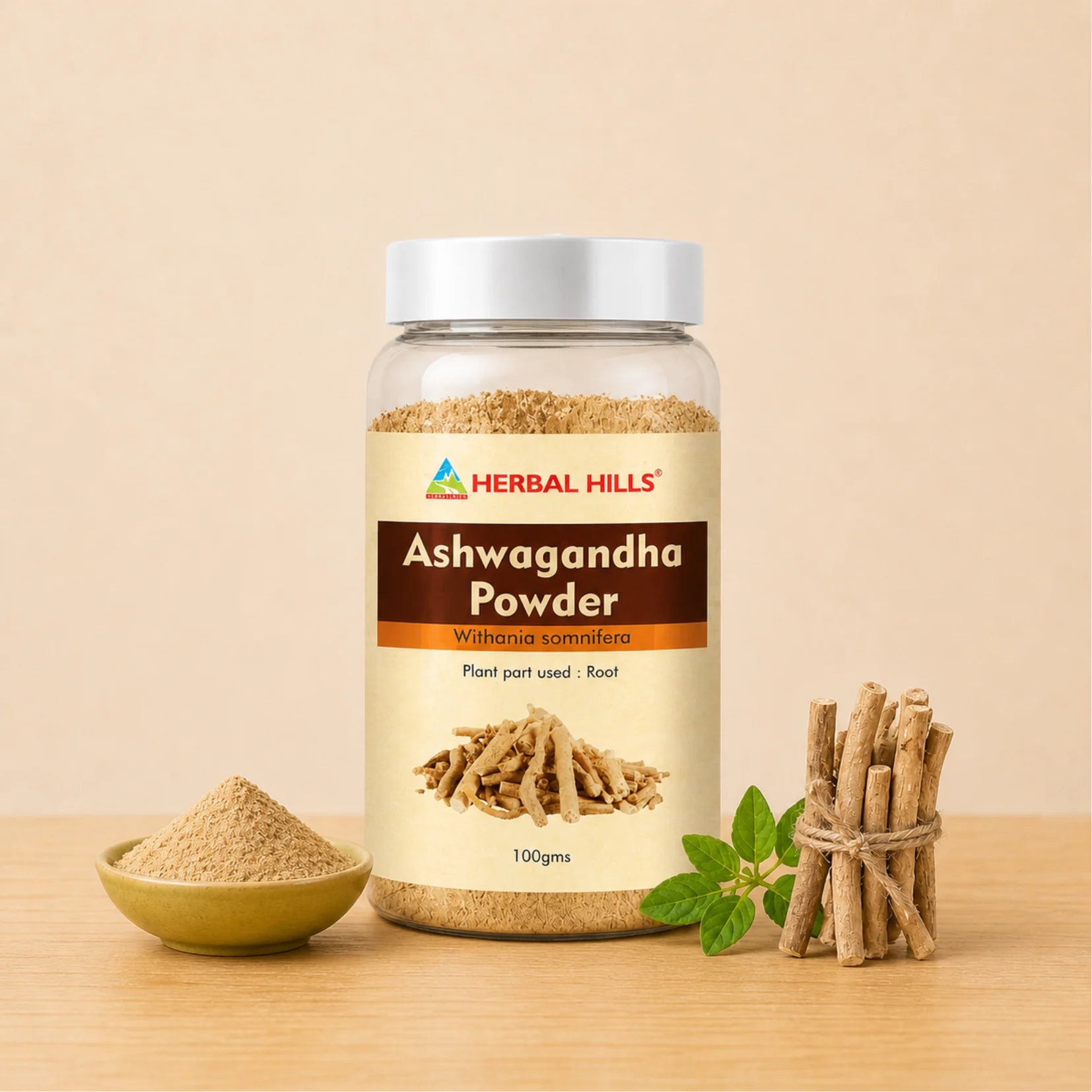Ashwagandha Powder – 100g | Standardized Ayurvedic Quality | Herbal Hills