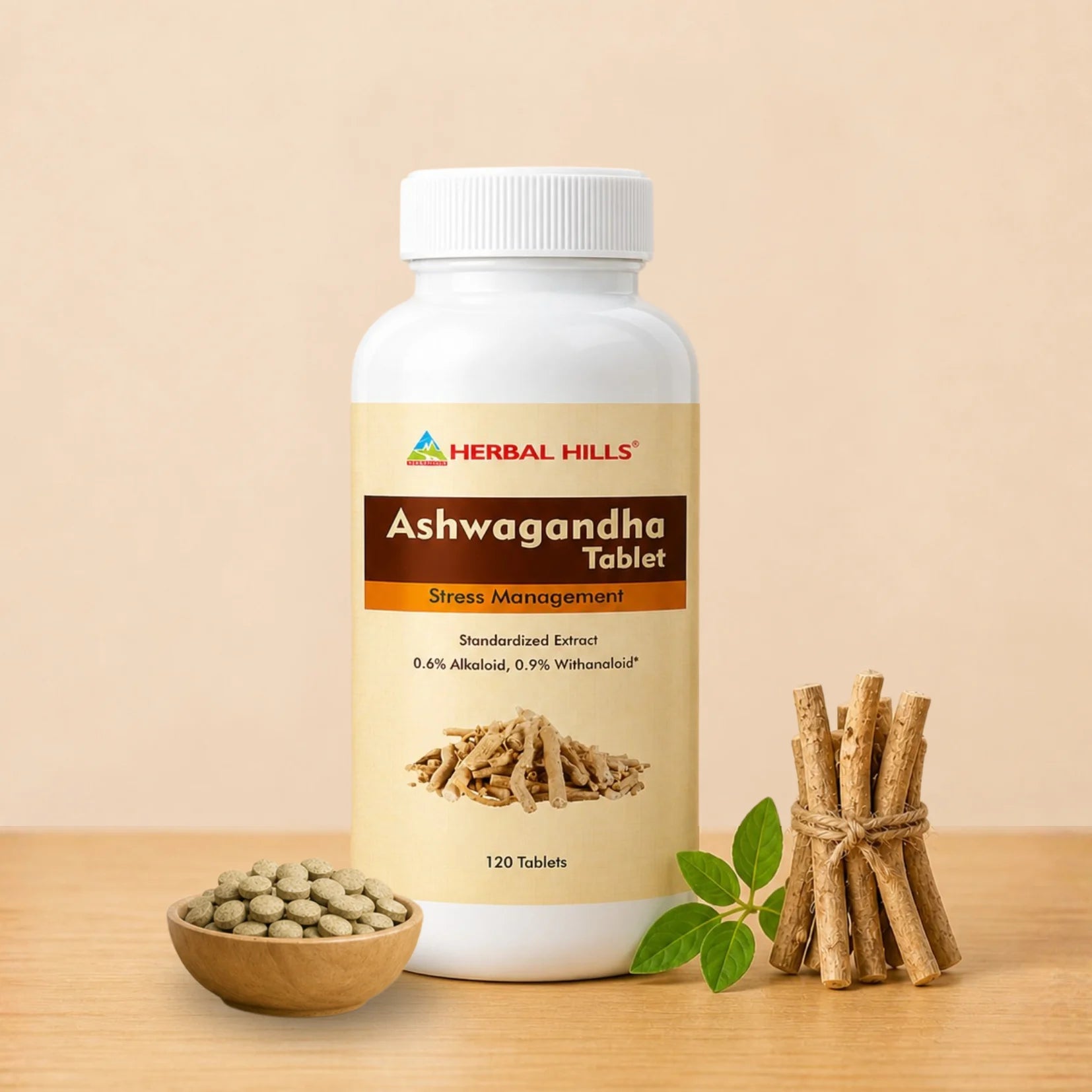 Ashwagandha Tablets – 120 Tablets | Standardized Ayurvedic Quality | Herbal Hills