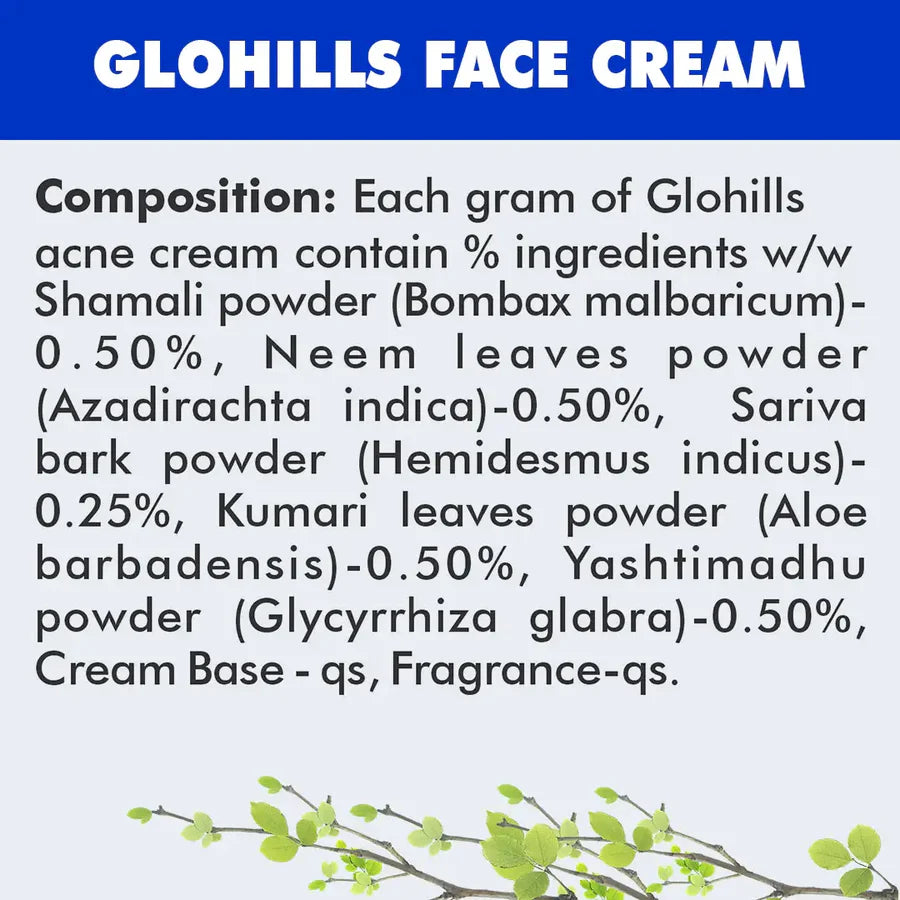 Natural Skin Care Cream – Glohills 50g Face Cream