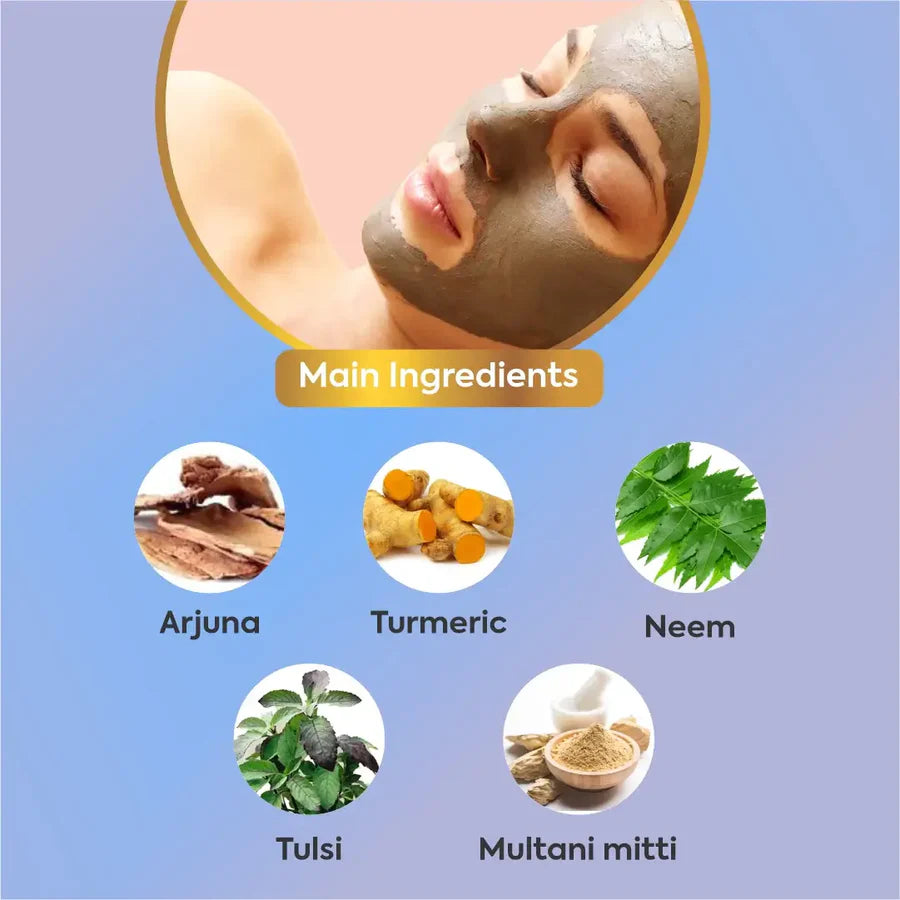 Mud Pack Skin-Deep Cleanse, Detoxify, Removes Blackheads & Acne,Moisturizer & Stimulates Circulation Suitable for All Skin 50g (pack of 5)