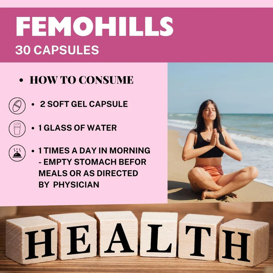Femohills Women’s Wellness Support Capsules – 900 Capsules Pack of 2 by Herbal Hills