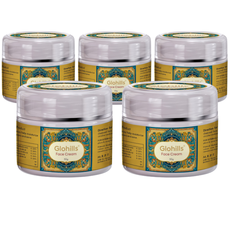 Natural Skin Care Cream – Glohills 50g Face Cream (pack of 5)