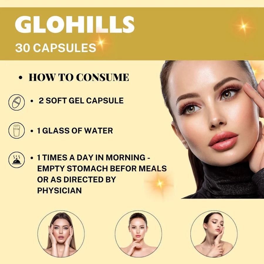 Natural Skin Care formulation – Glohills 30 Soft Capsule (pack of 5)