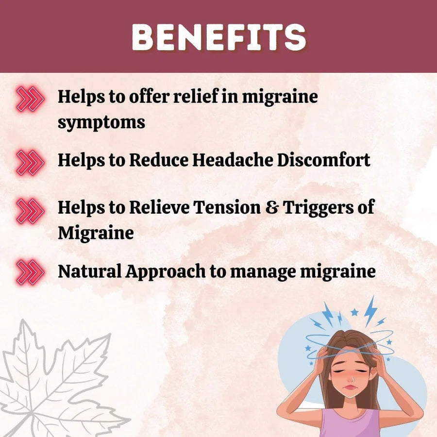 Migrahills Ayurvedic Head Comfort Support Tablets – 900 Tablets Pack of 2 by Herbal Hills