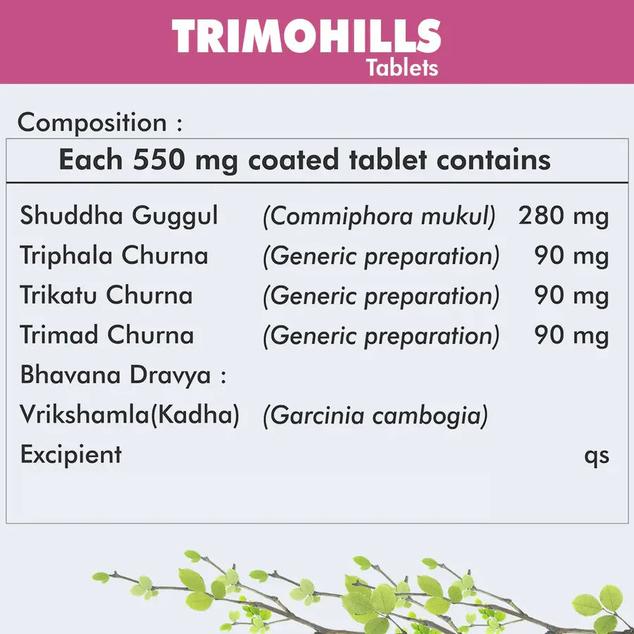 Natural Weight Loss Tablets – Trimohills 60 Tablets
