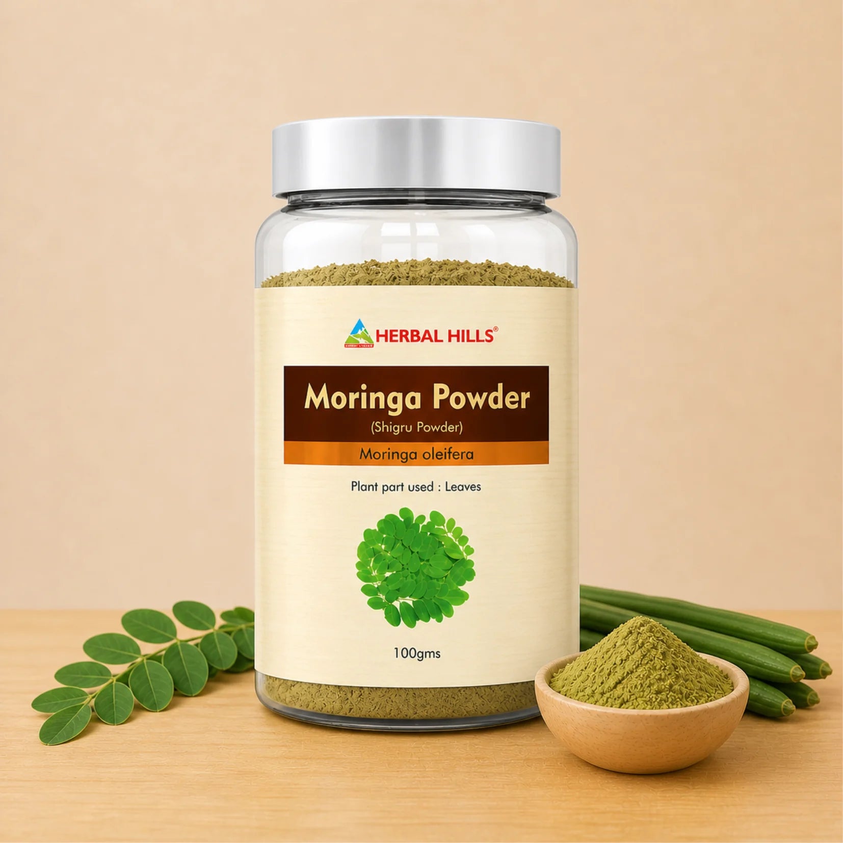 Moringa (Shigru) Powder – 100g | Standardized Ayurvedic Quality | Herbal Hills