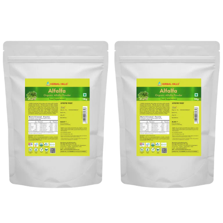 Alfalfa Powder – 1 kg (Pack of 2) | Green Superfood | Herbal Hills