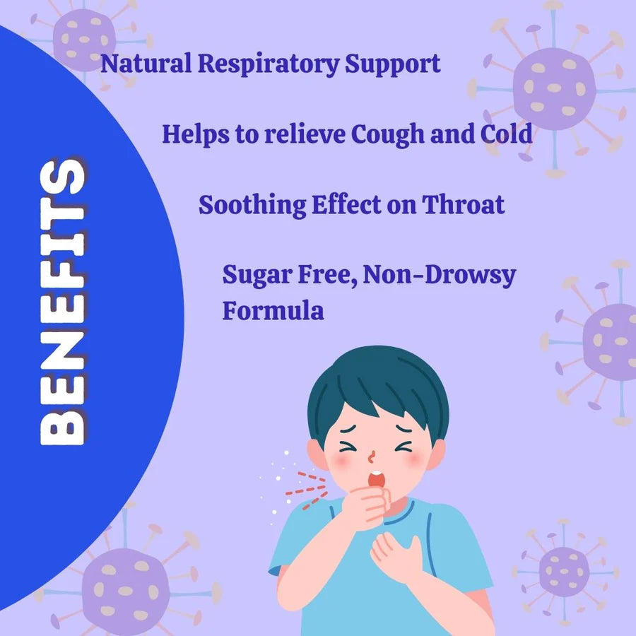 Kofhills Syrup, Ayurvedic respiratory care syrup, Promotes Lung Health, Natural cough, cold reliever, Immune system respiratory support