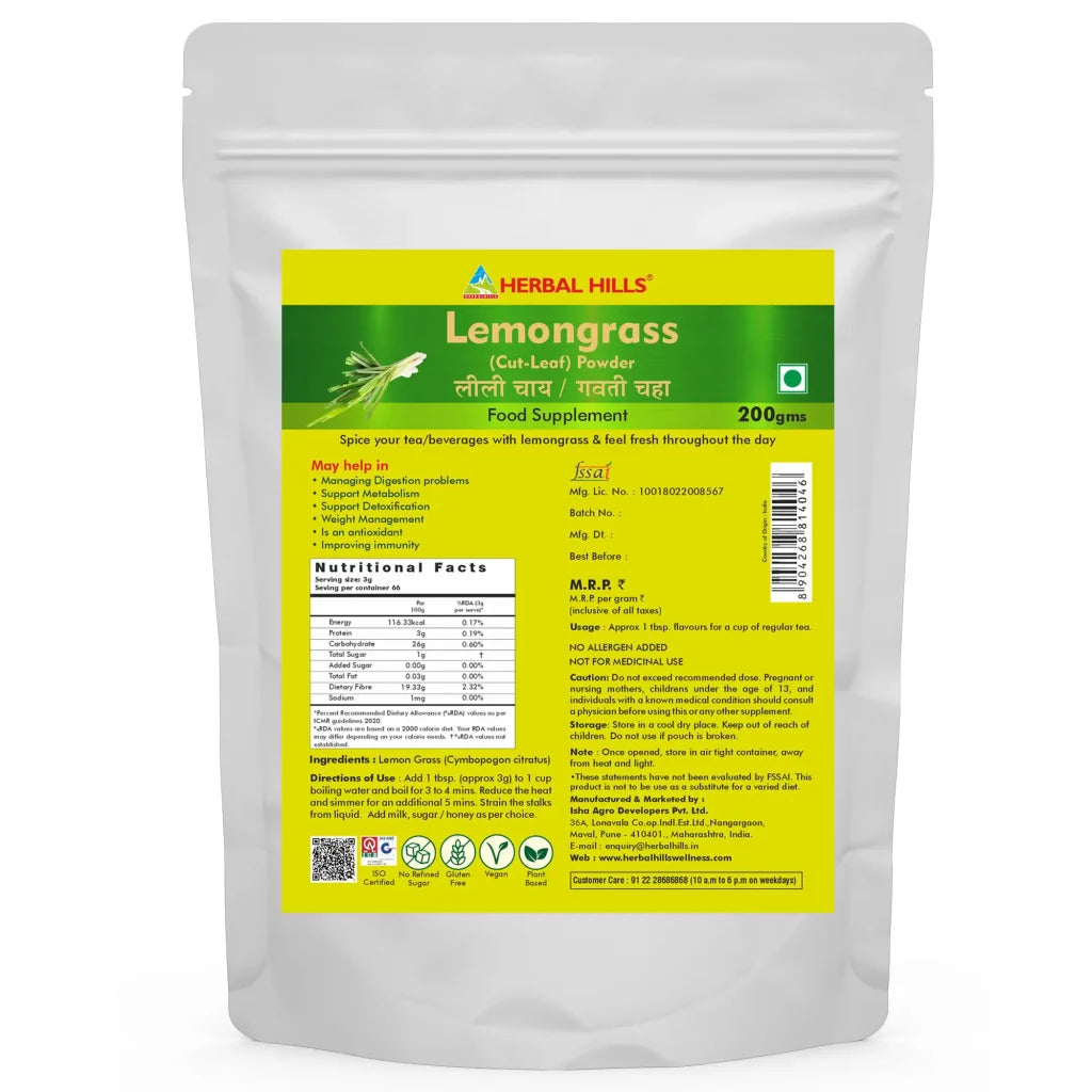 Lemon Grass Dried Herbal Tea Leaves Antioxidant Rich Boost Metabolism Immunity Detox Herbal Green Tea